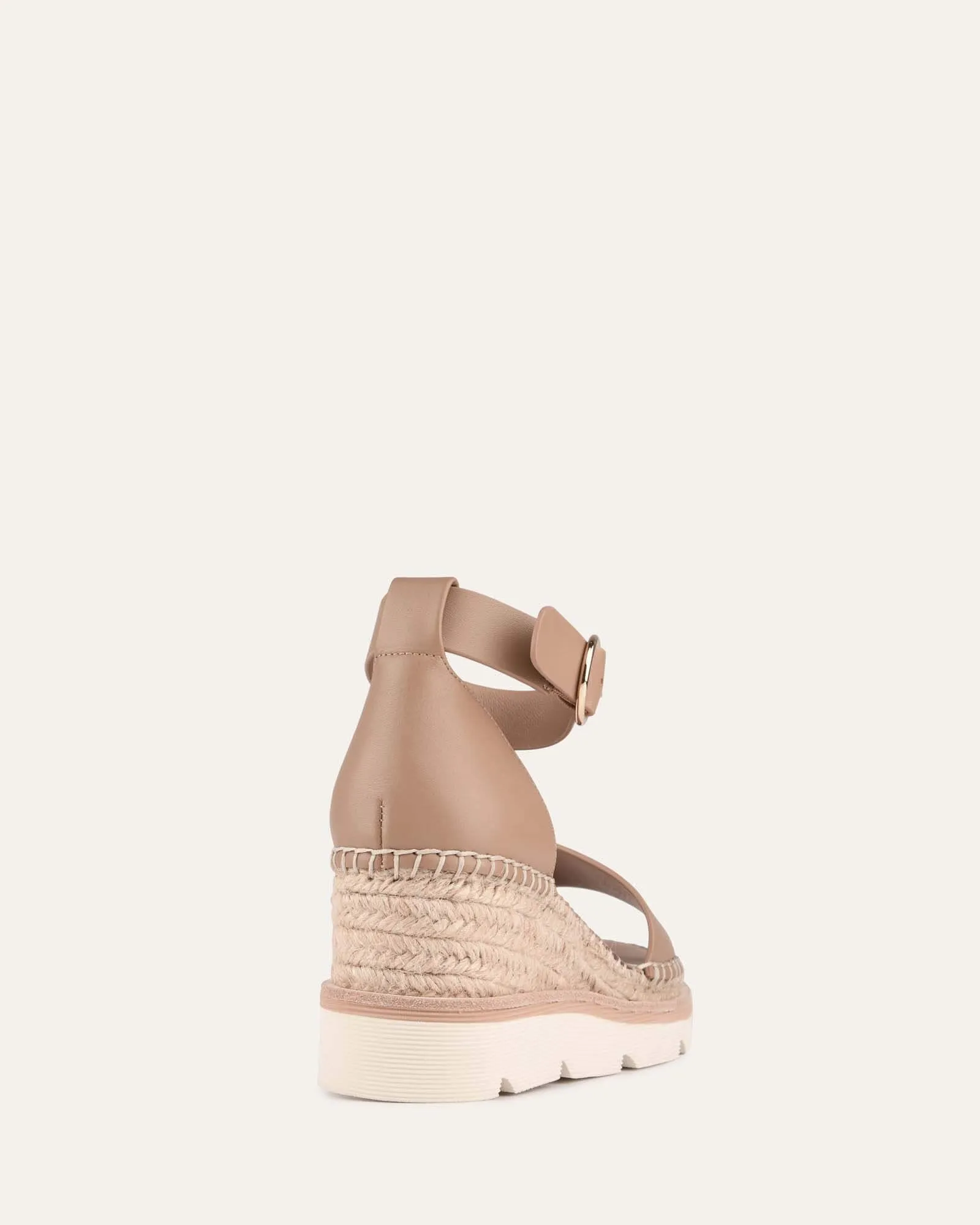 KELLY MID HEEL WEDGES TAN LEATHER