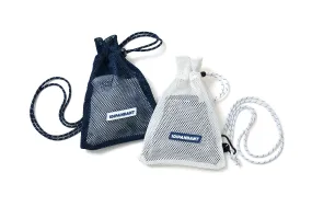 Logo Mesh Drawstring Shoulder Pouch