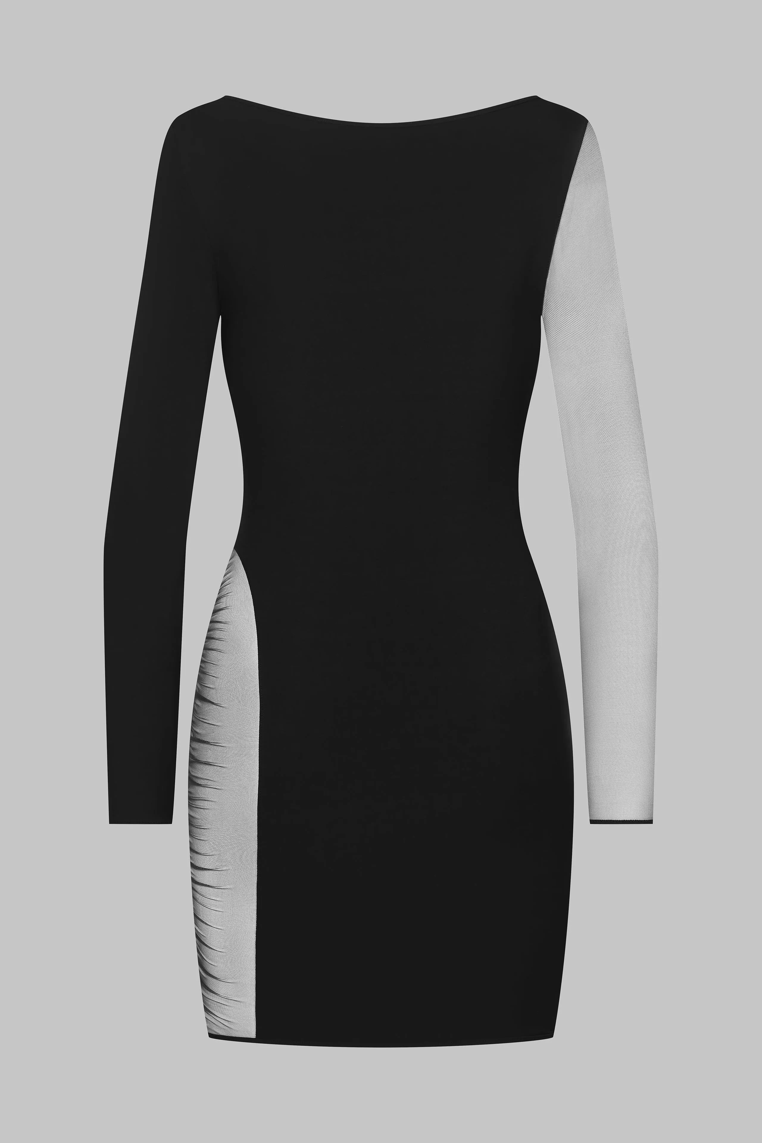 Long sleeves asymetric dress - Nuit Fauve