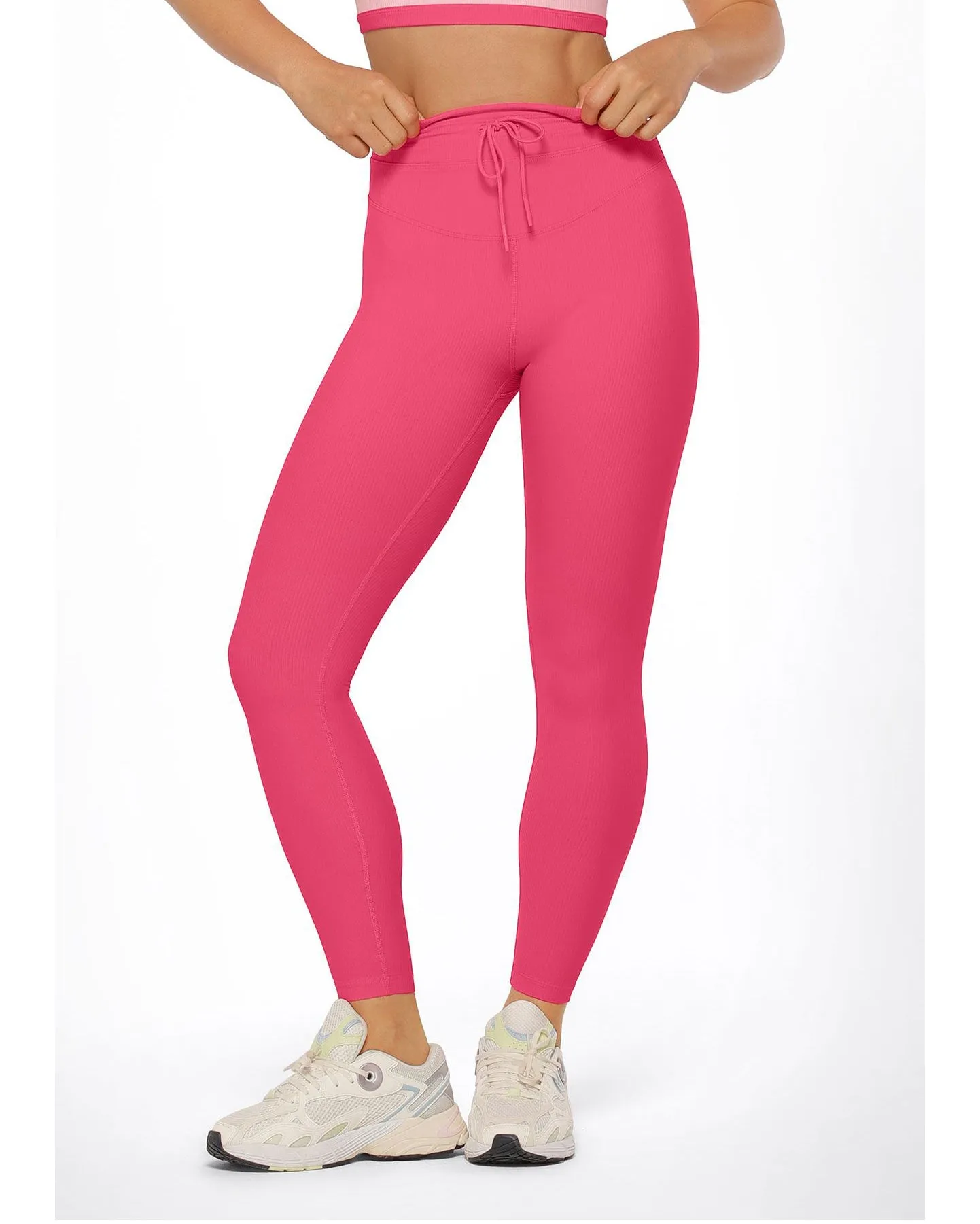 Lorna Jane Flaunt It Rib Ankle Biter Leggings - Babin Pink