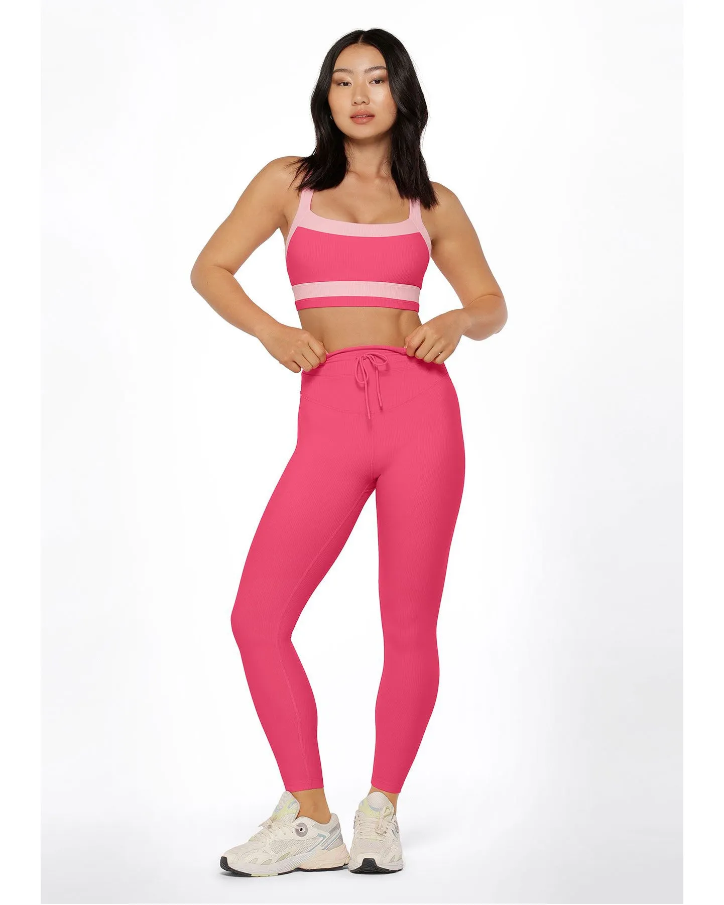 Lorna Jane Flaunt It Rib Ankle Biter Leggings - Babin Pink