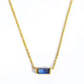 Love Waterproof Birthstone SEPTEMBER Necklace18K Gold Plating