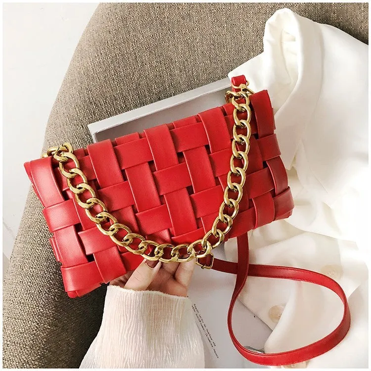 Luxury Weave Bags Top Quality Leather Lady Shoulder