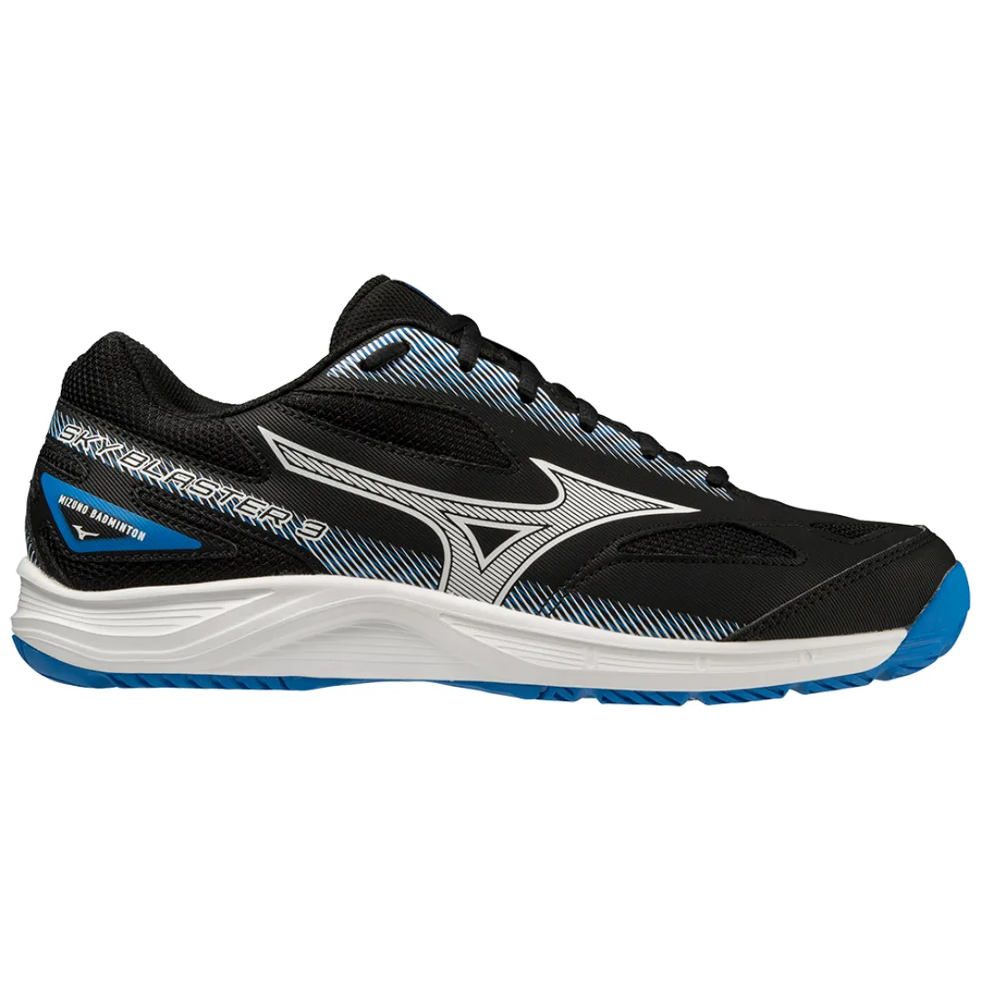 Mizuno Sky Blaster 3 Unisex Badminton Shoes (Black/White/Peace Blue)