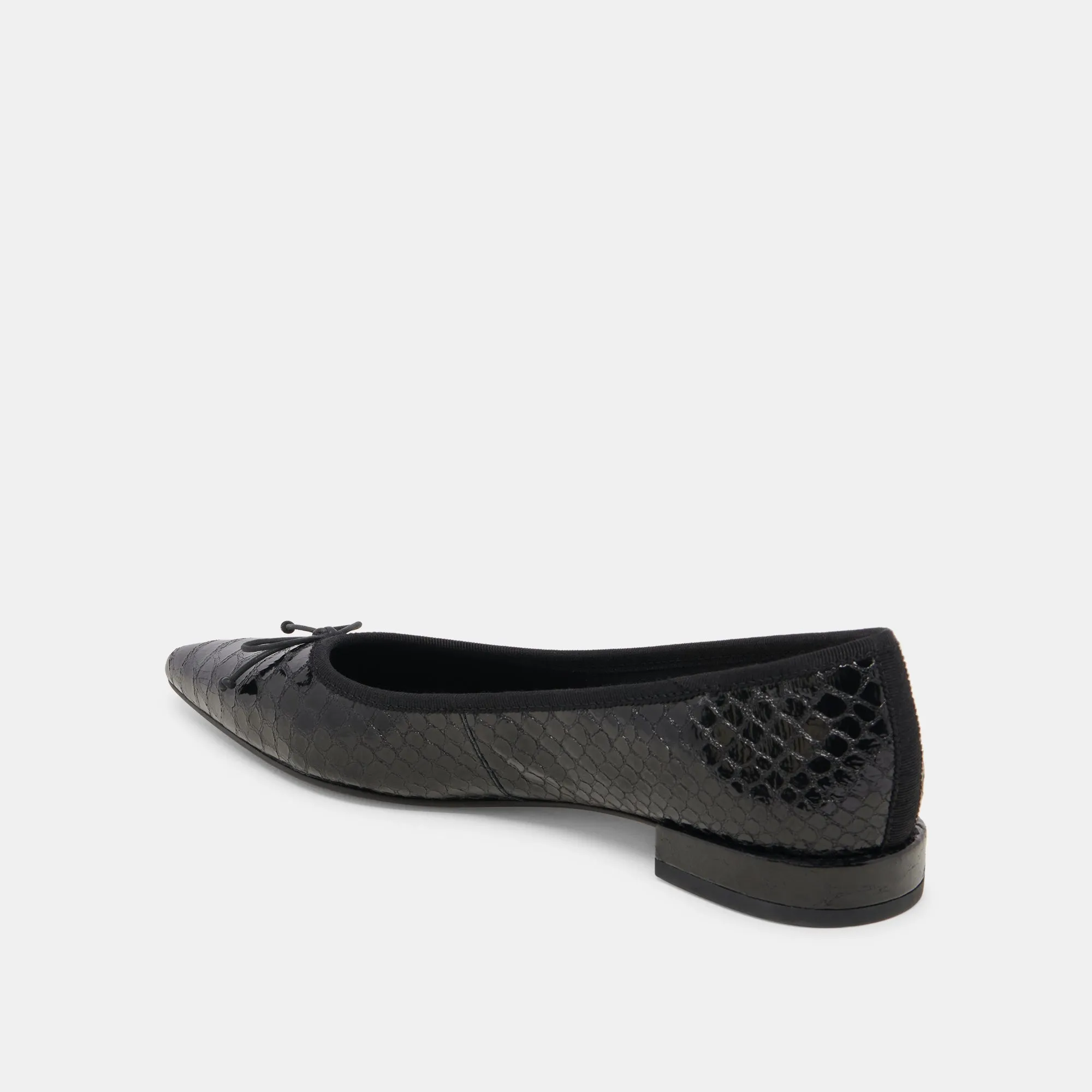 PALANI BALLET FLATS MIDNIGHT SNAKE EMBOSSED