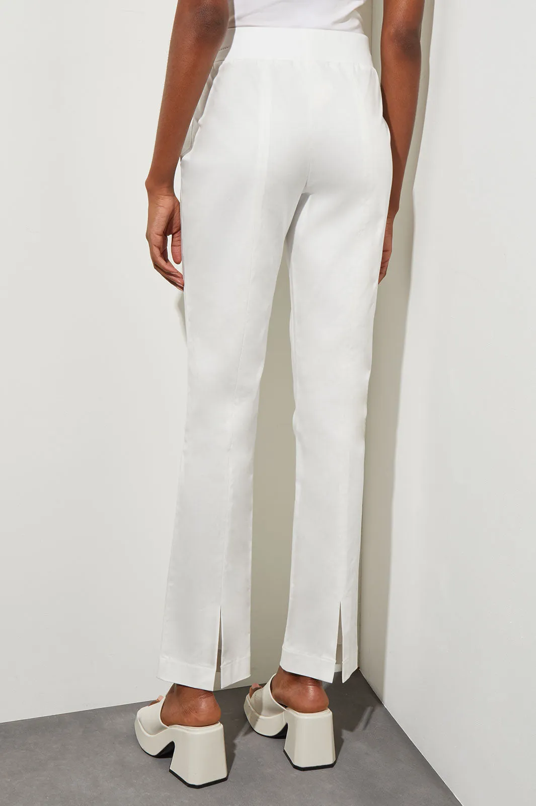 Plus Size Stretch Cotton Tencel Straight-Leg Pants