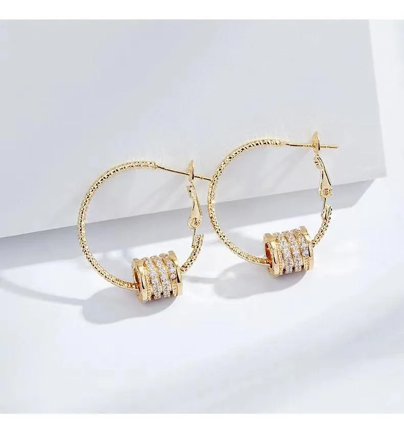 Roman Letter Hoop Earrings