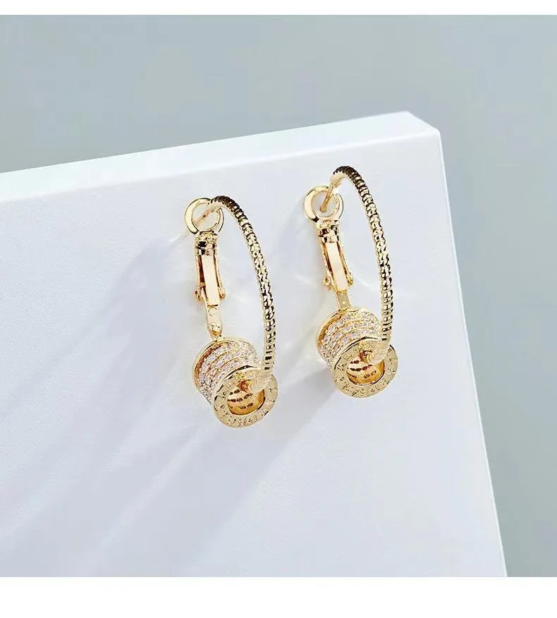 Roman Letter Hoop Earrings