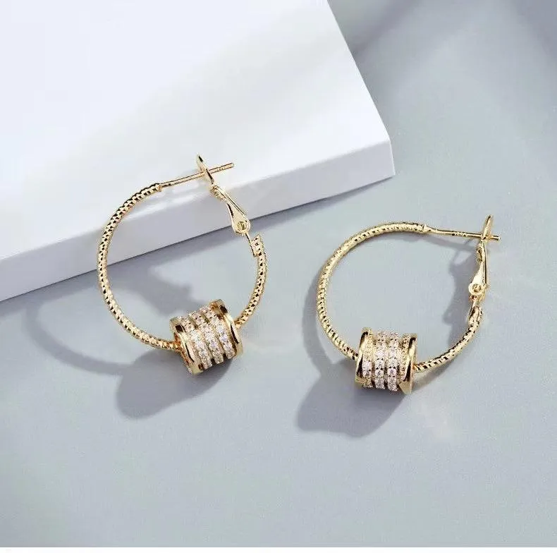 Roman Letter Hoop Earrings