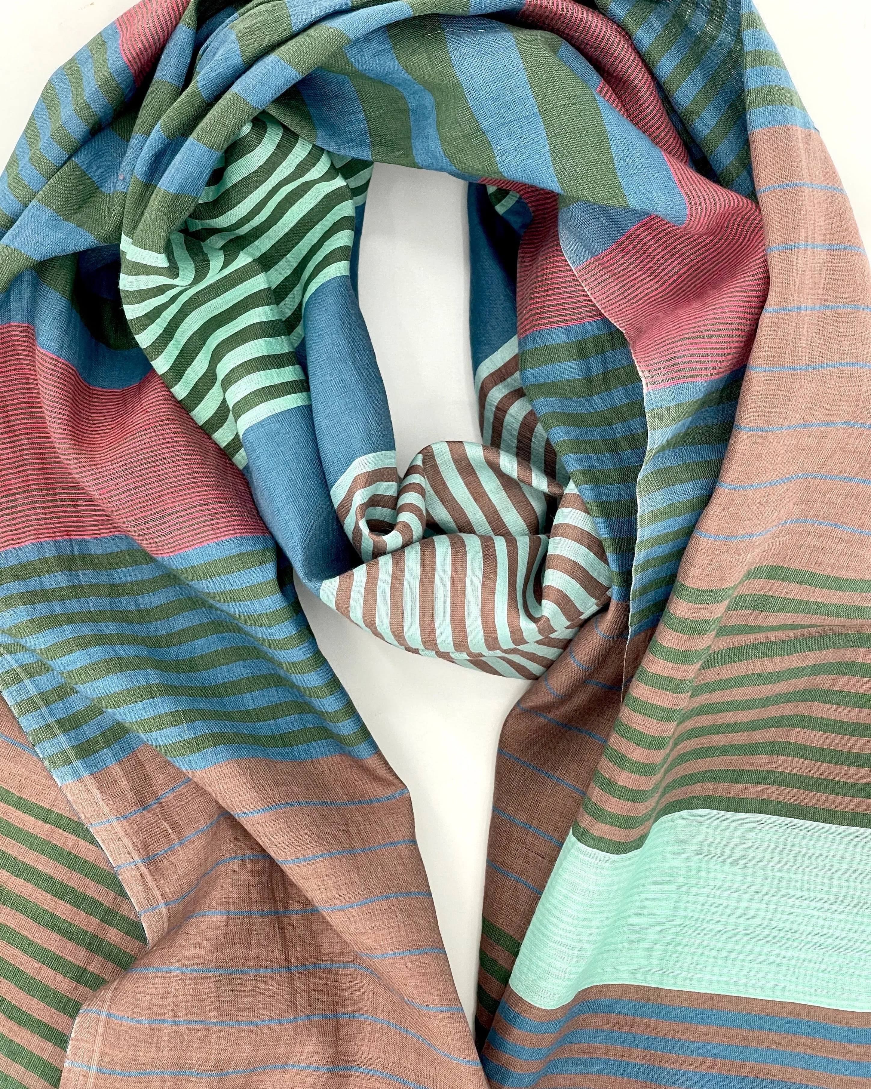 Samita Cotton & Silk Stripe Scarves