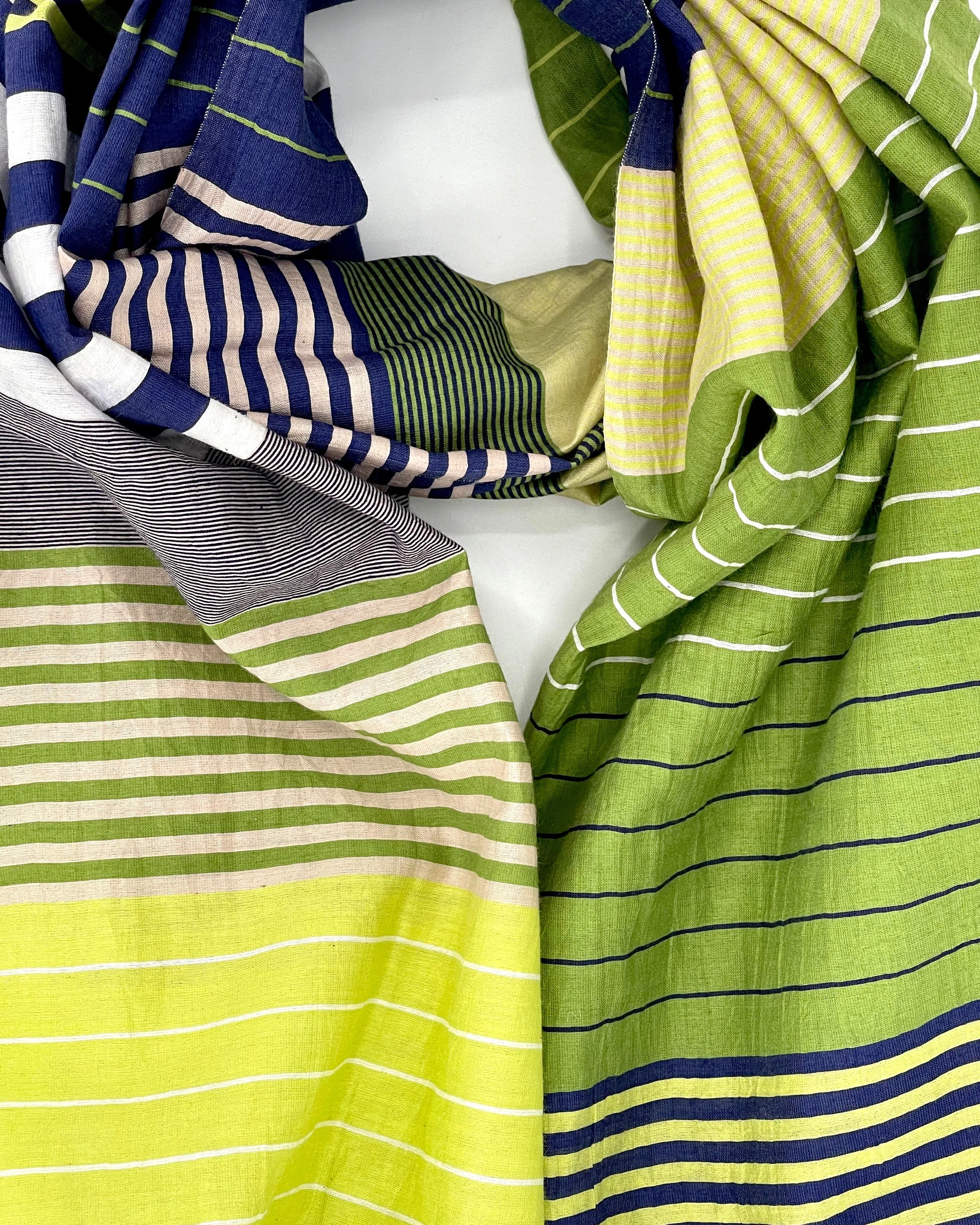 Samita Cotton & Silk Stripe Scarves