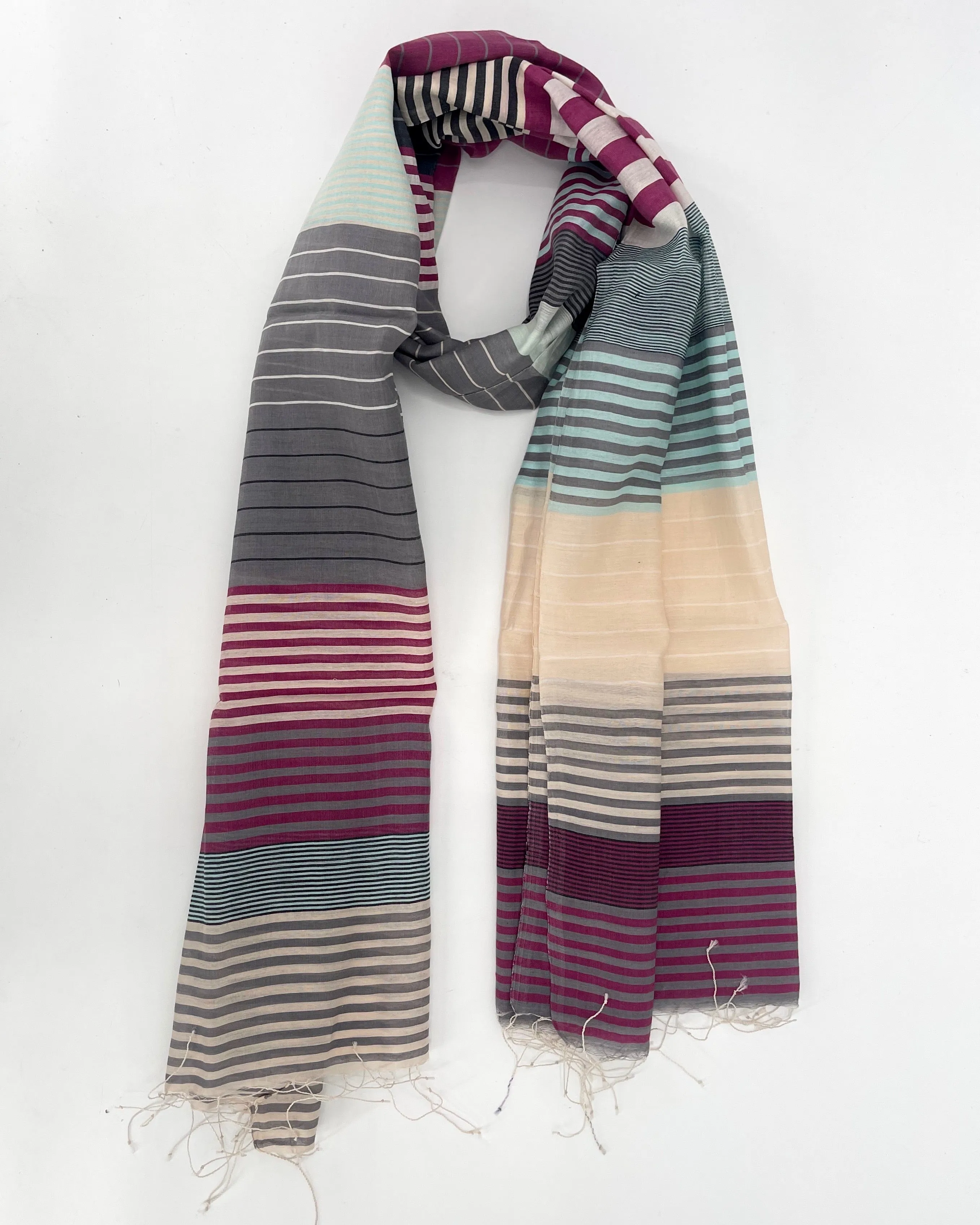 Samita Cotton & Silk Stripe Scarves