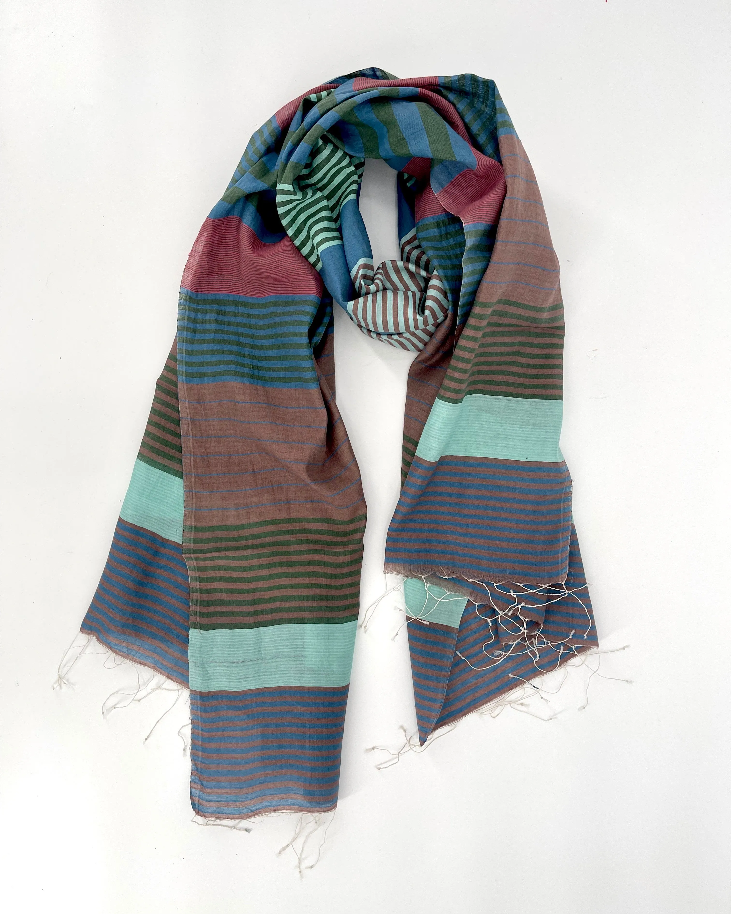 Samita Cotton & Silk Stripe Scarves