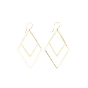 Shape Earrings: Double Thin Diamond