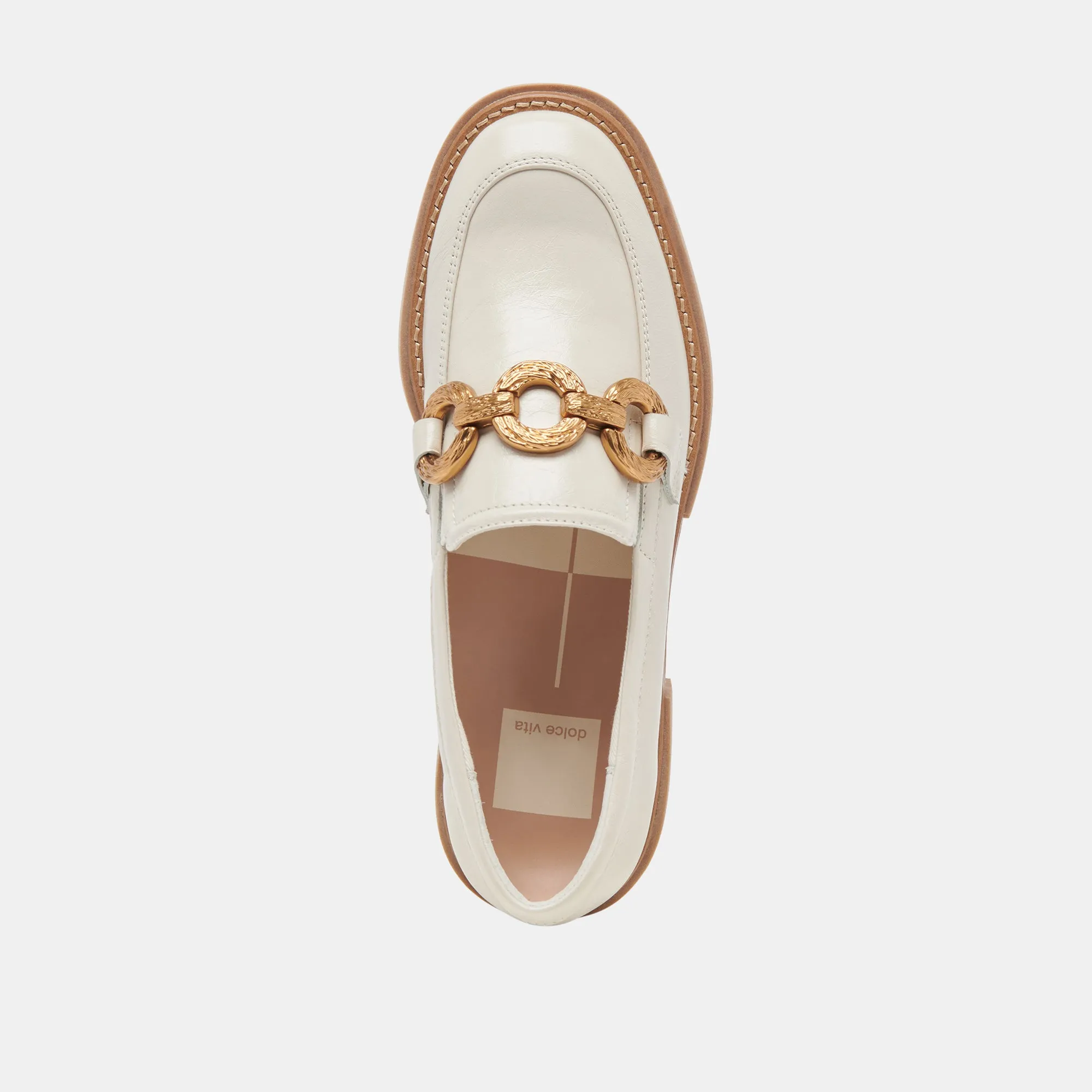 SHEENA LOAFERS IVORY CRINKLE PATENT