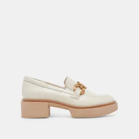 SHEENA LOAFERS IVORY CRINKLE PATENT