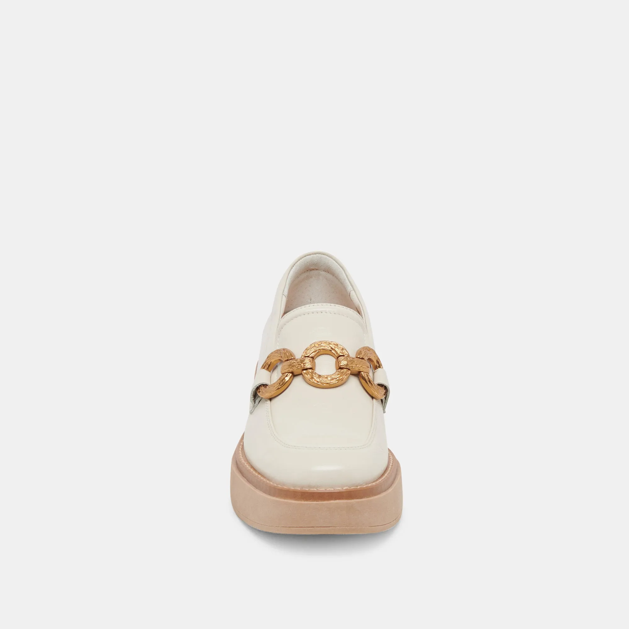 SHEENA LOAFERS IVORY CRINKLE PATENT