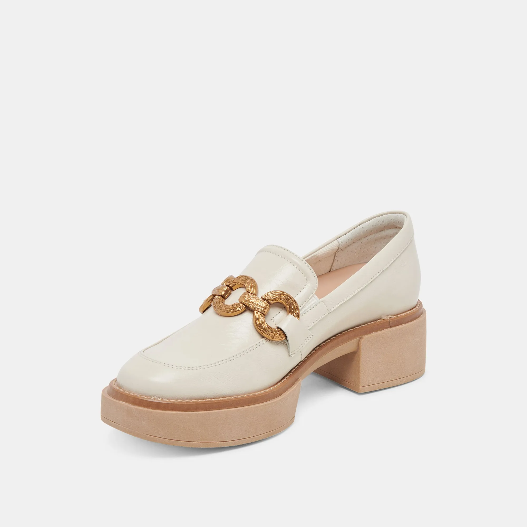 SHEENA LOAFERS IVORY CRINKLE PATENT