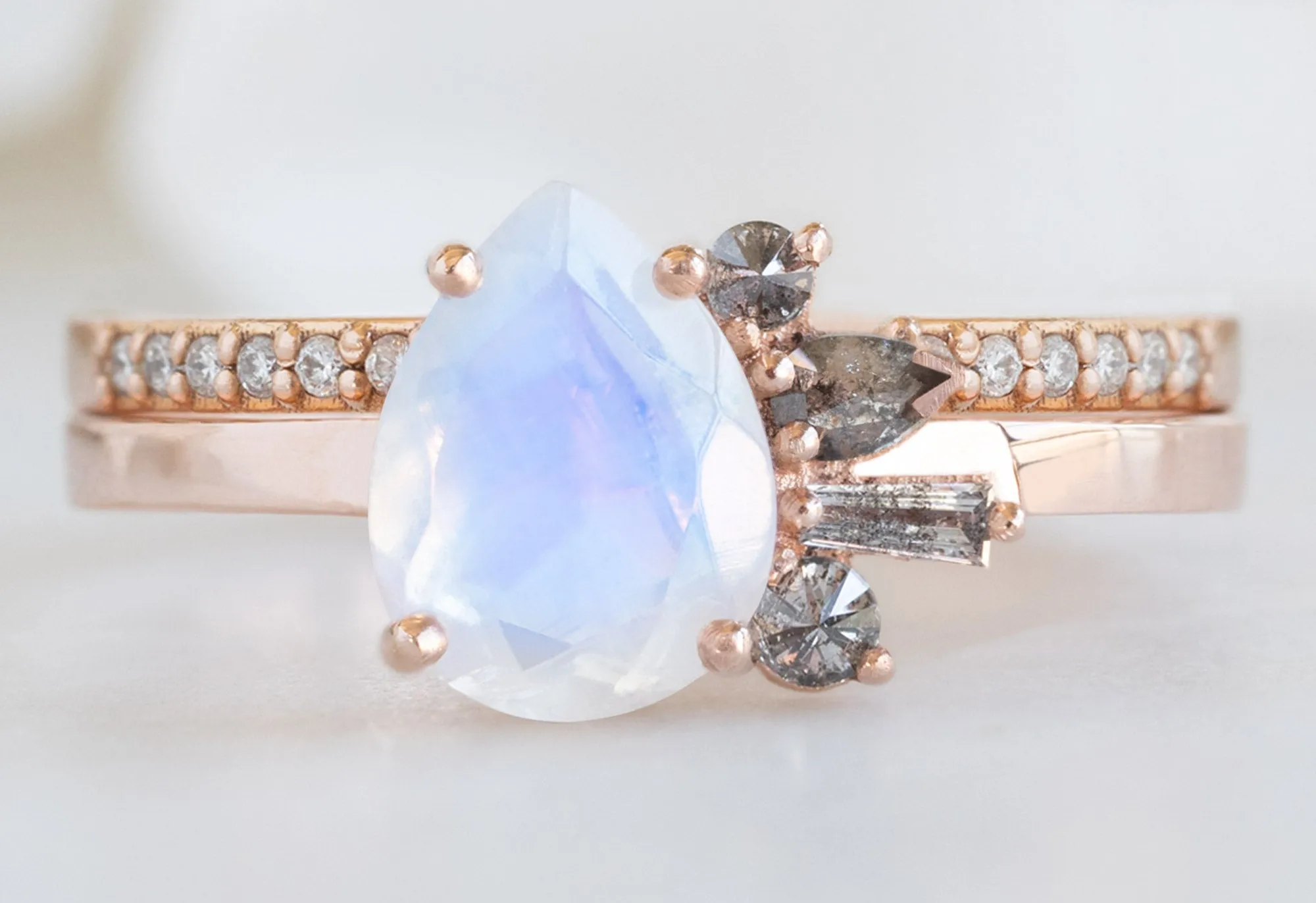 The Cluster Ring with a 1.08ct Moonstone   Diamonds