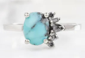 The Cluster Ring with a 1.23ct Turquoise & Diamonds