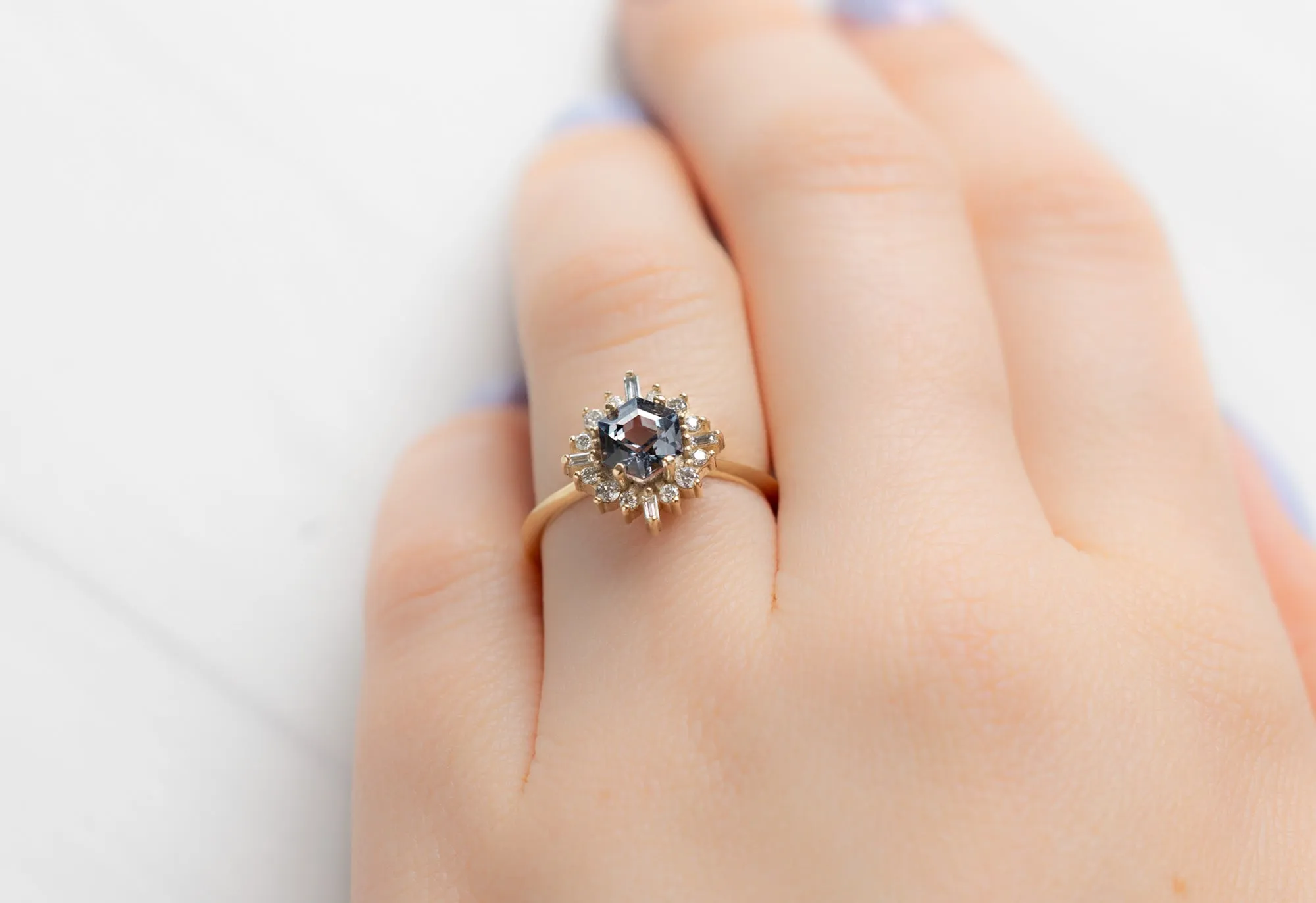 The Compass Ring with a 1.01ct Violet Grey Spinel