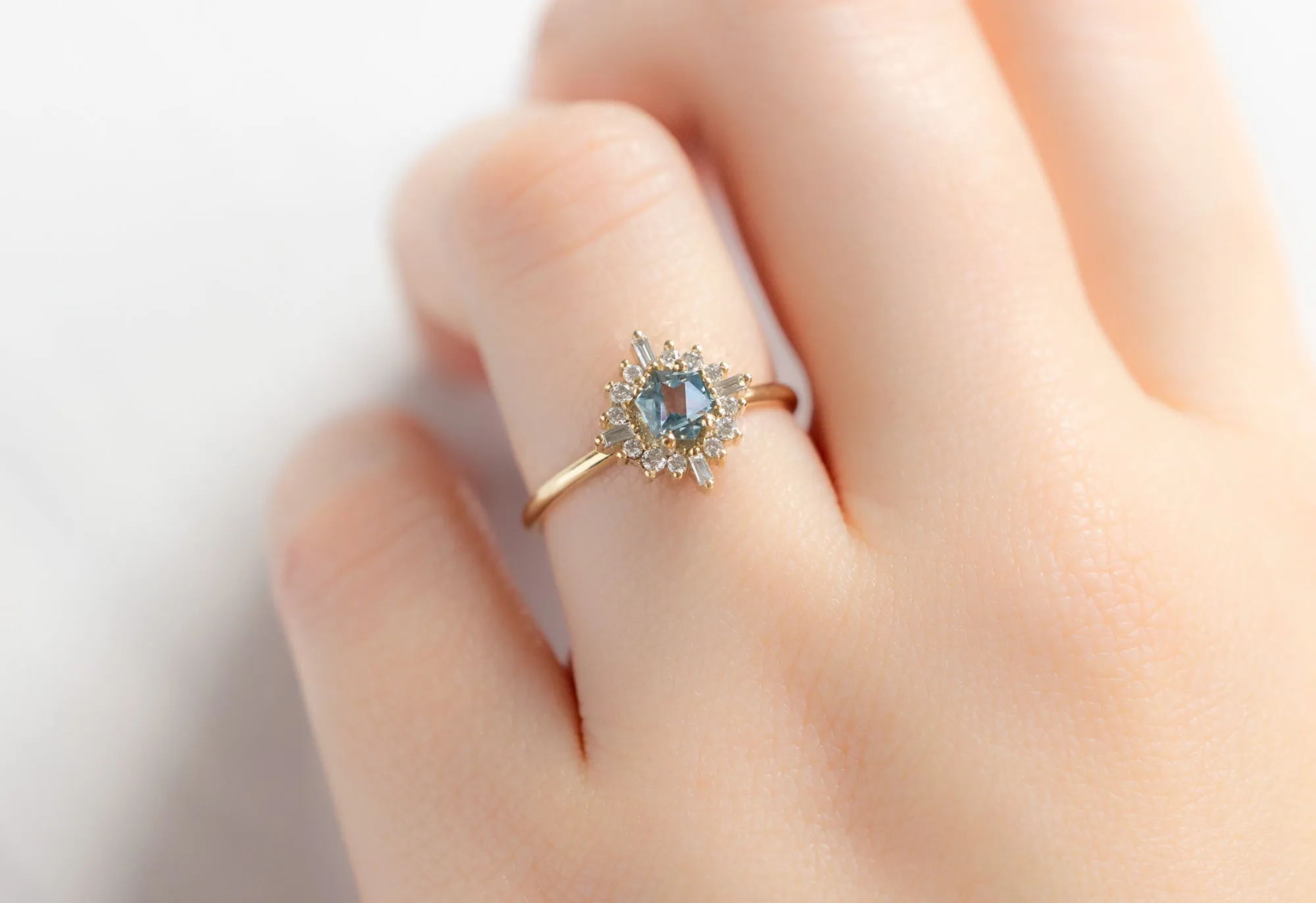 The Compass Ring with a Montana Sapphire