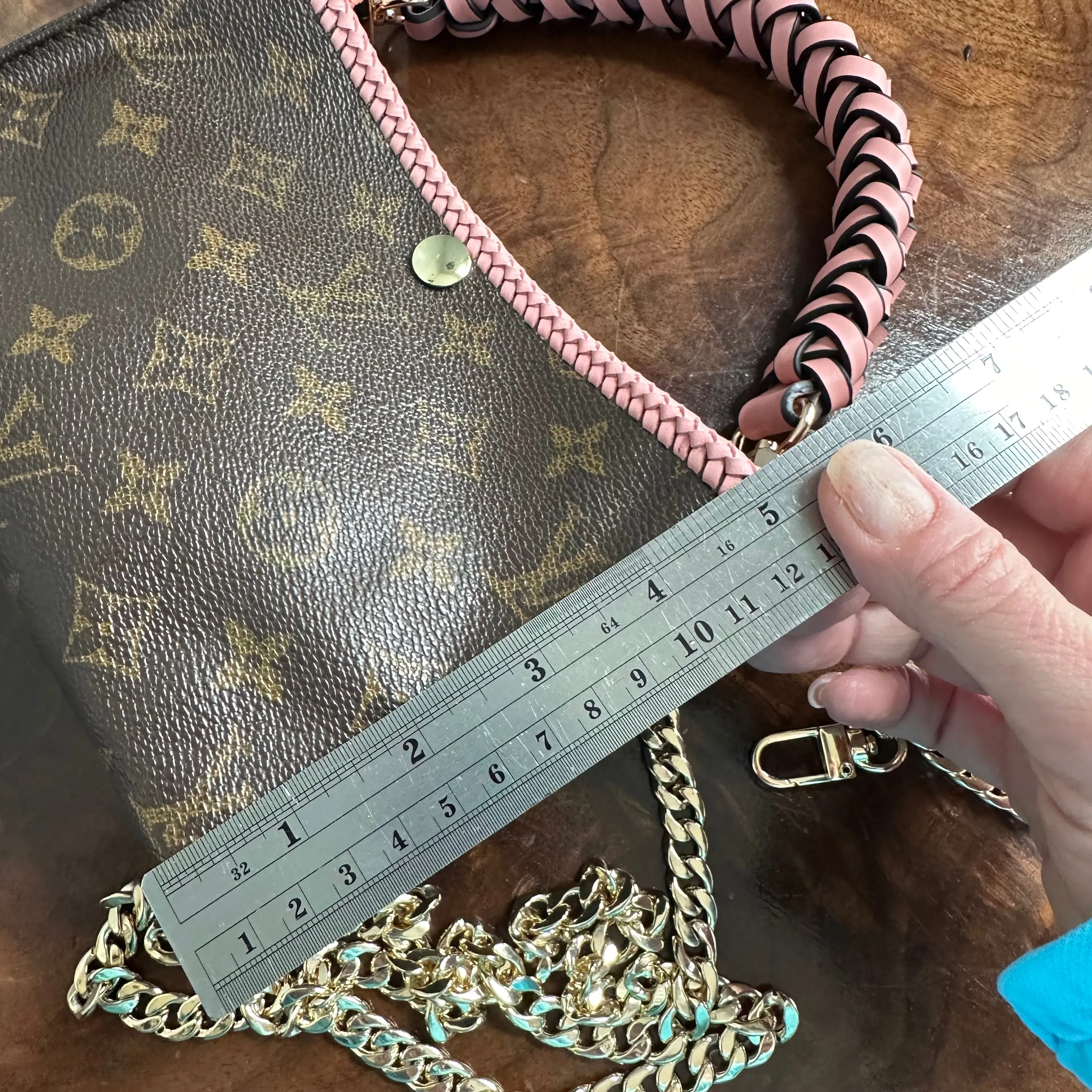 The Cygnet Crossbody Handbag - Vintage LV Monogram in Blush Pink