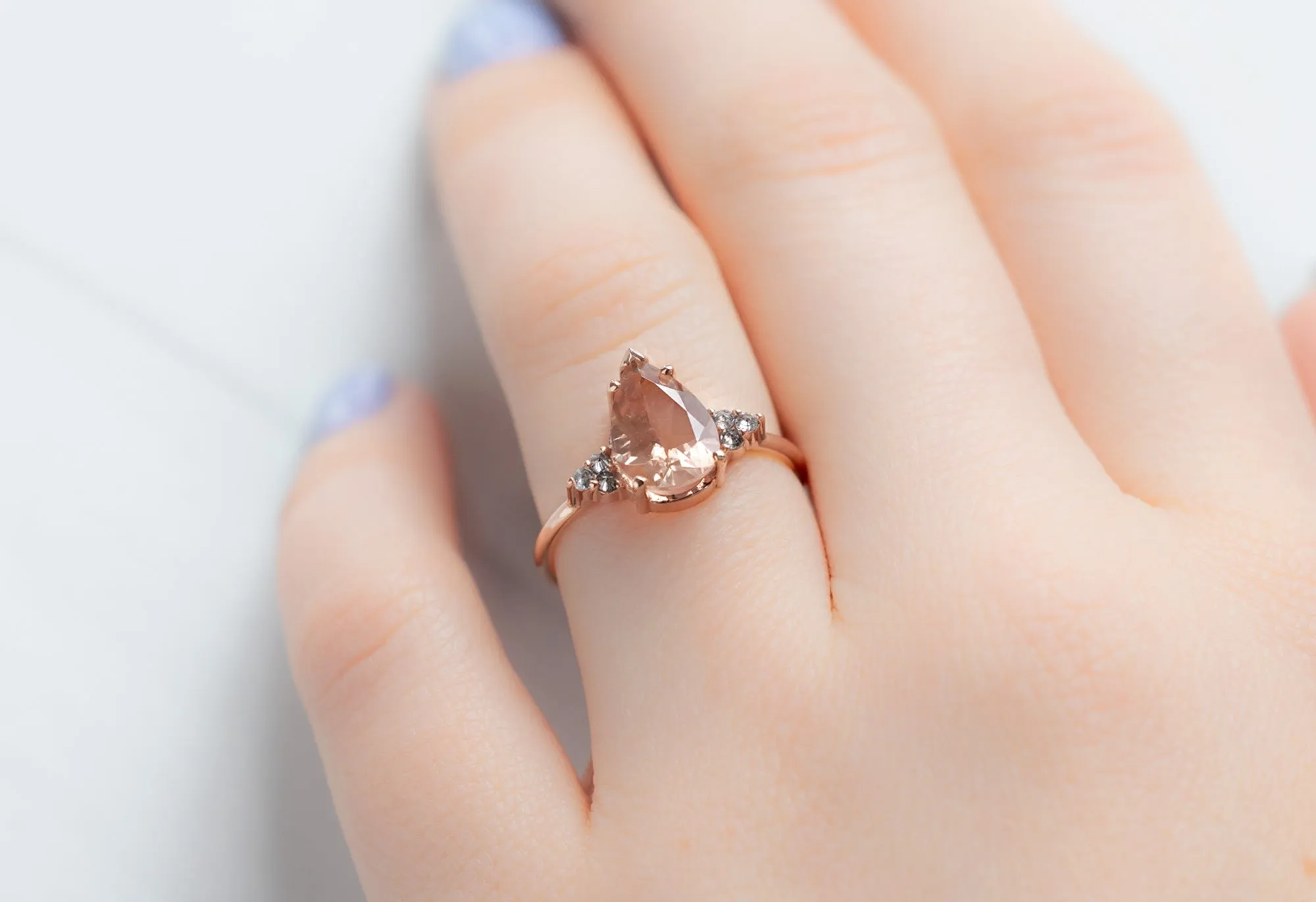 The Ivy Ring with a 1.59ct Pear-Cut Sunstone