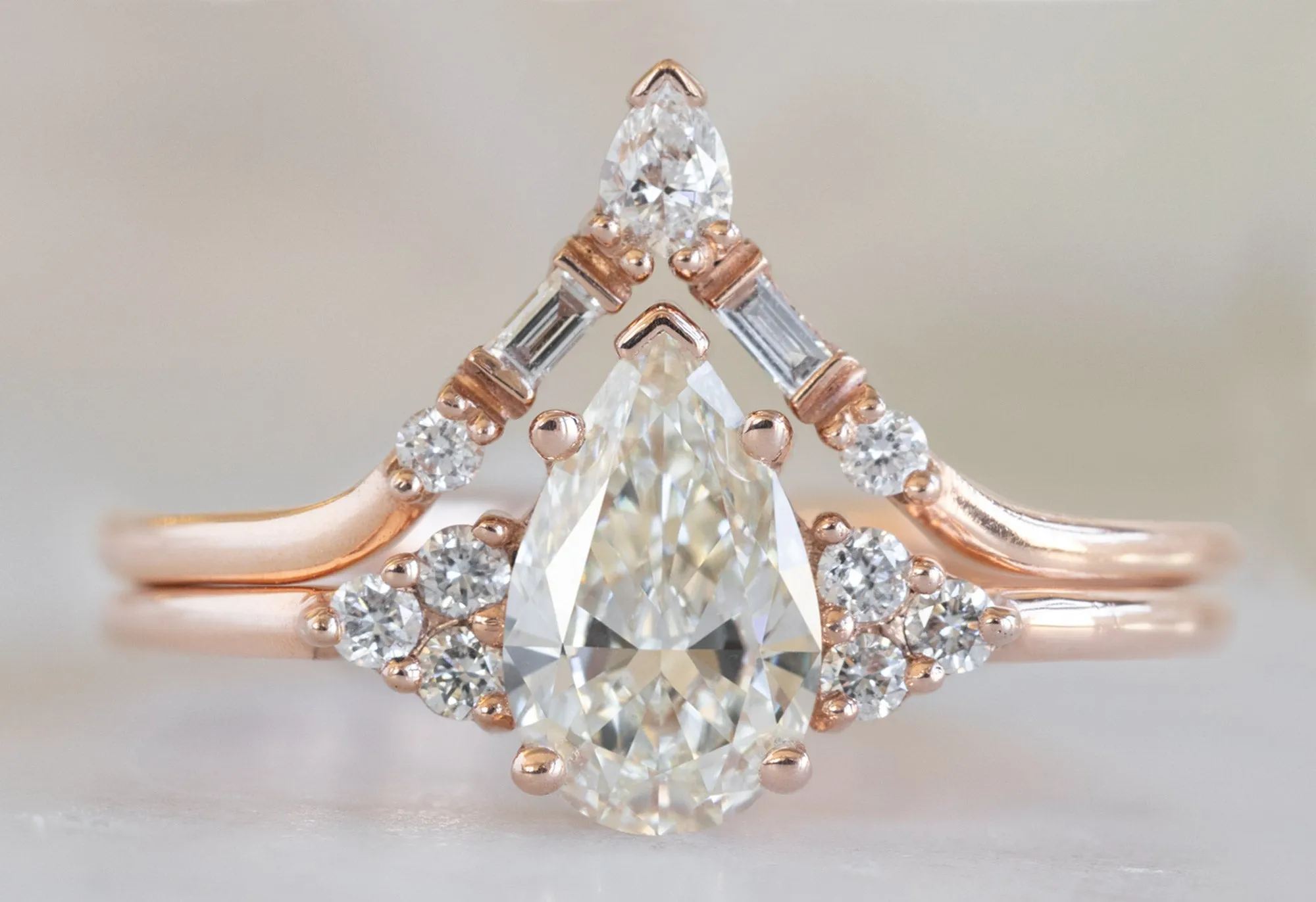 The Ivy Ring with a .71ct Pear-Cut White Diamond