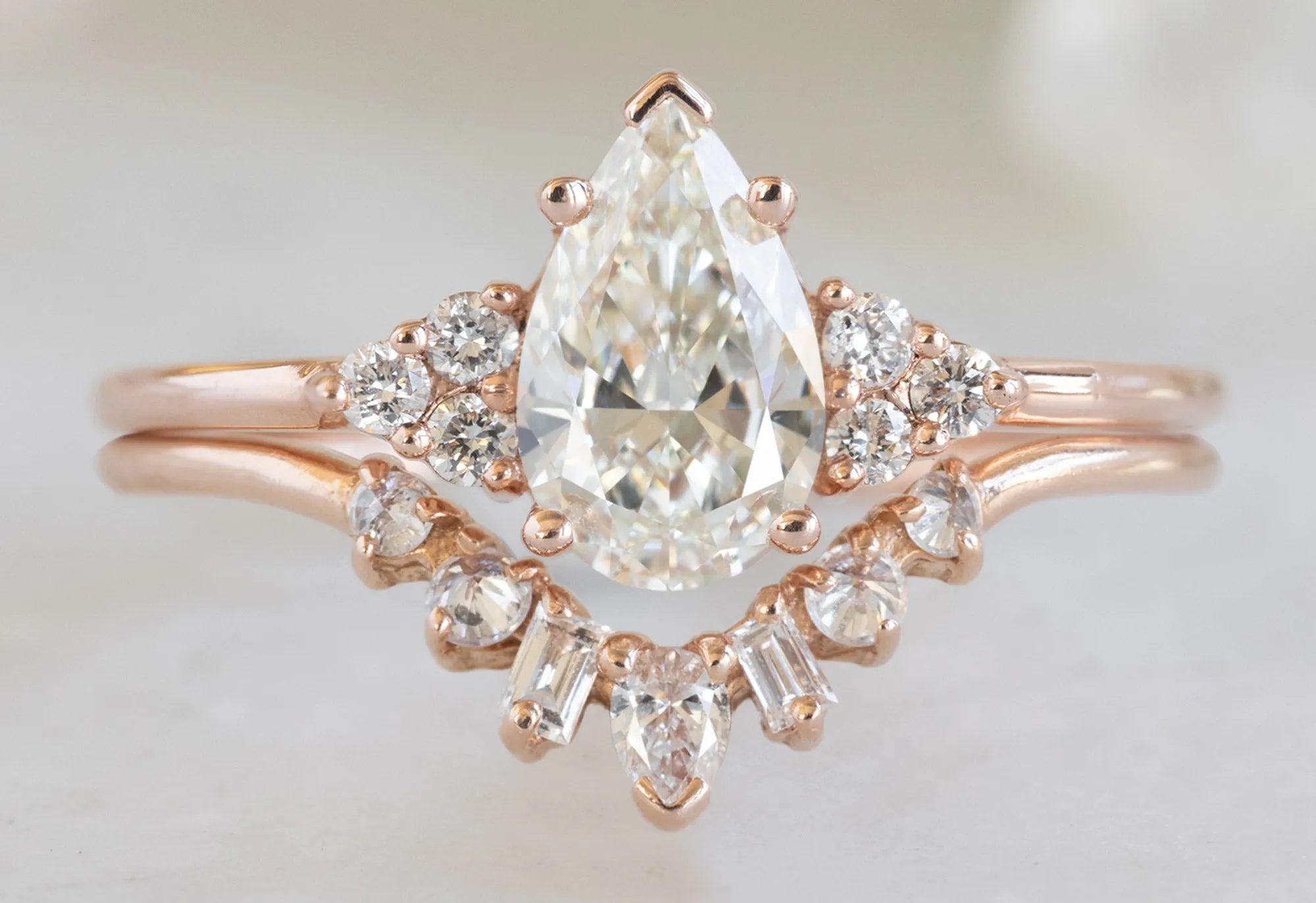 The Ivy Ring with a .71ct Pear-Cut White Diamond