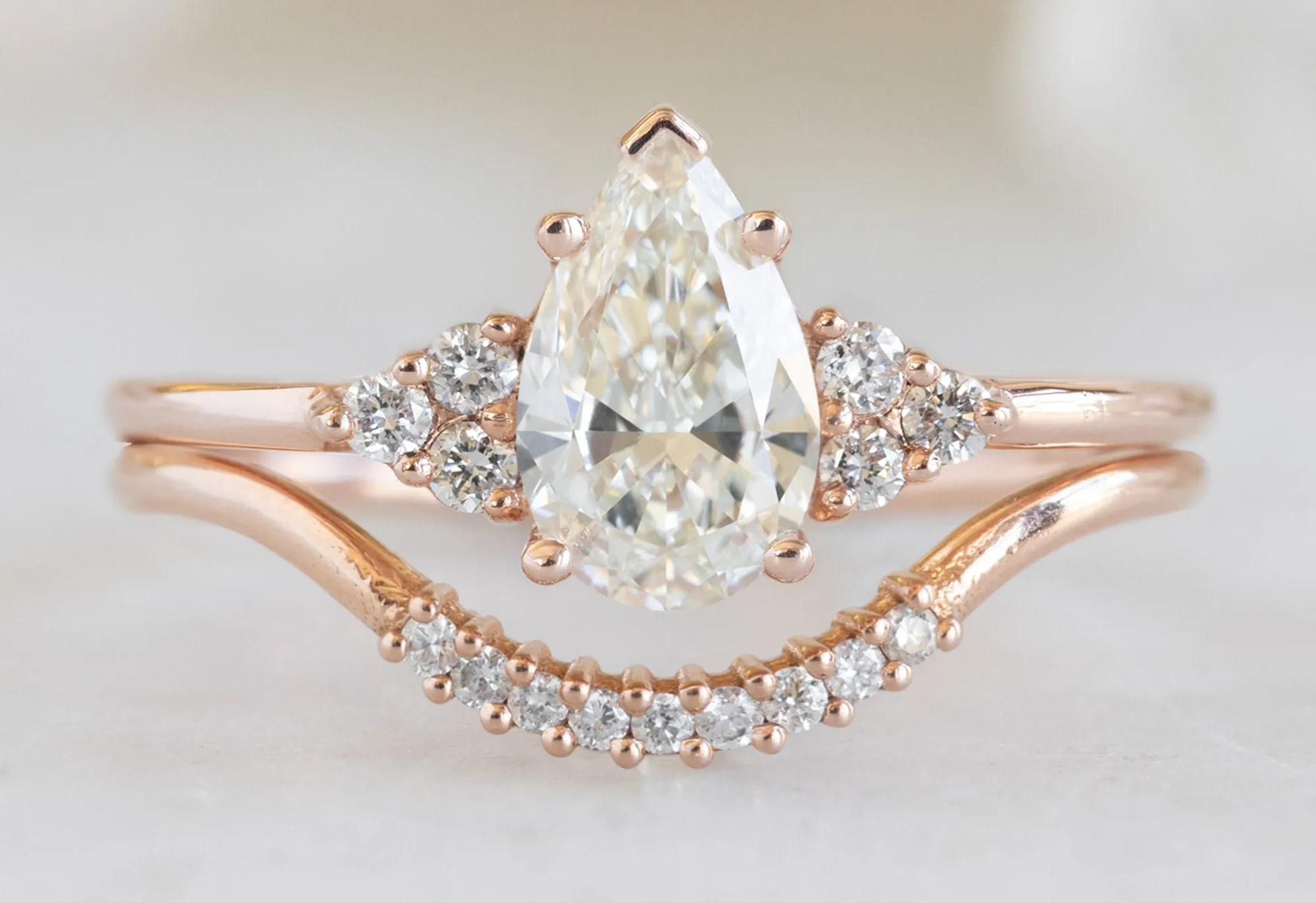 The Ivy Ring with a .71ct Pear-Cut White Diamond