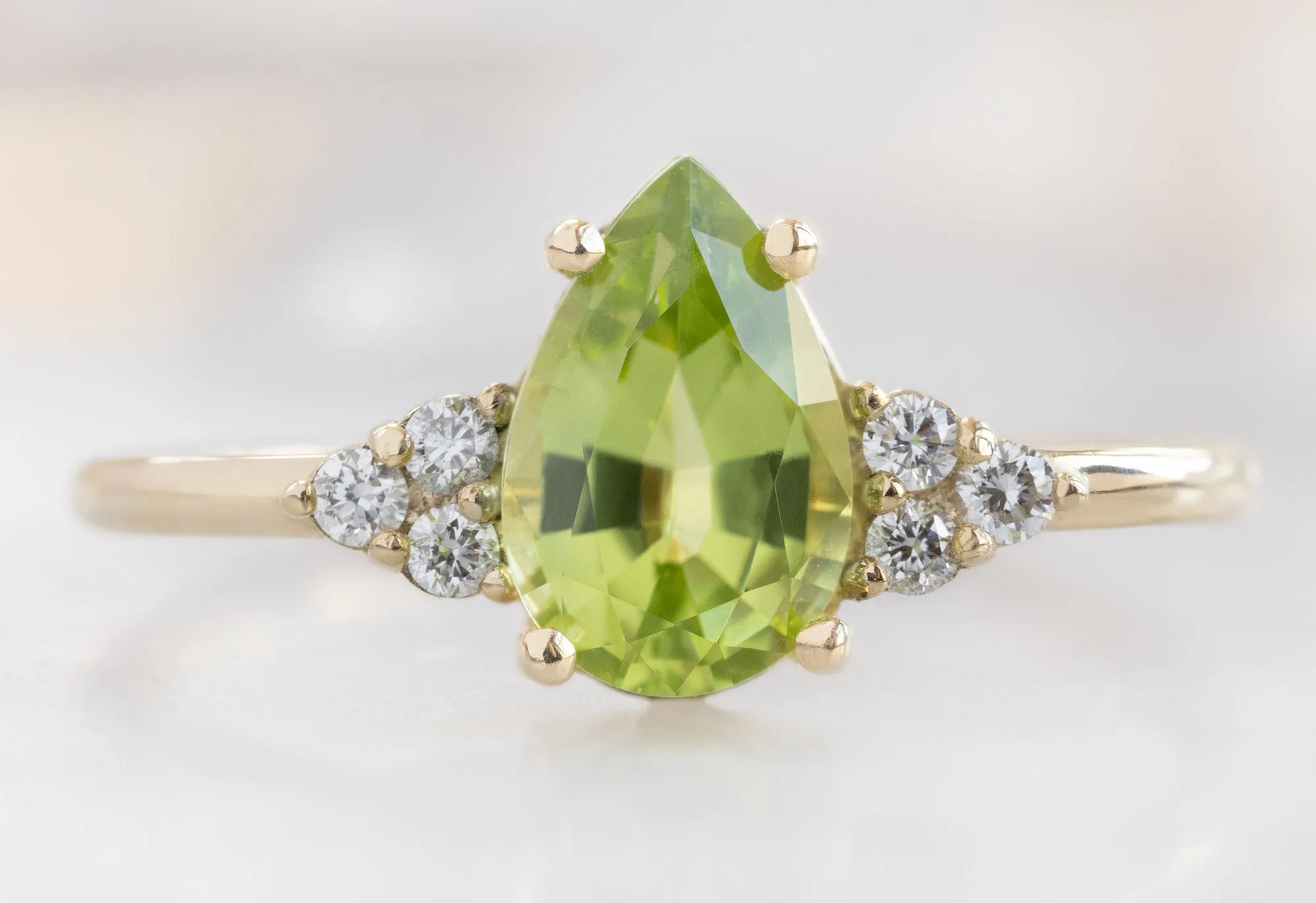 The Ivy Ring with a .89ct Pear-Cut Peridot