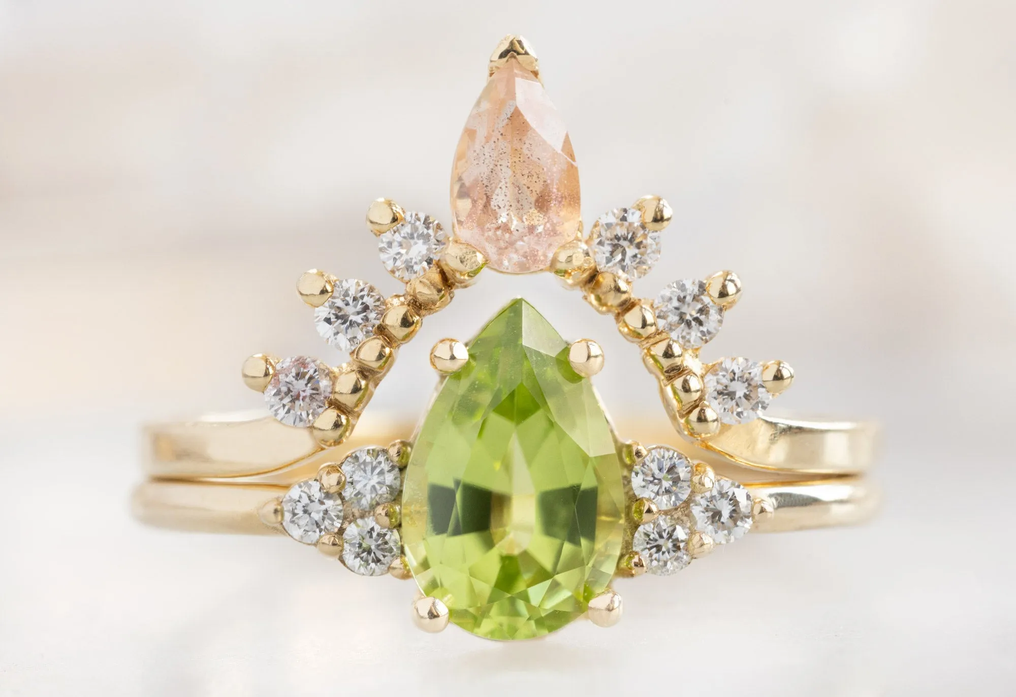 The Ivy Ring with a .89ct Pear-Cut Peridot