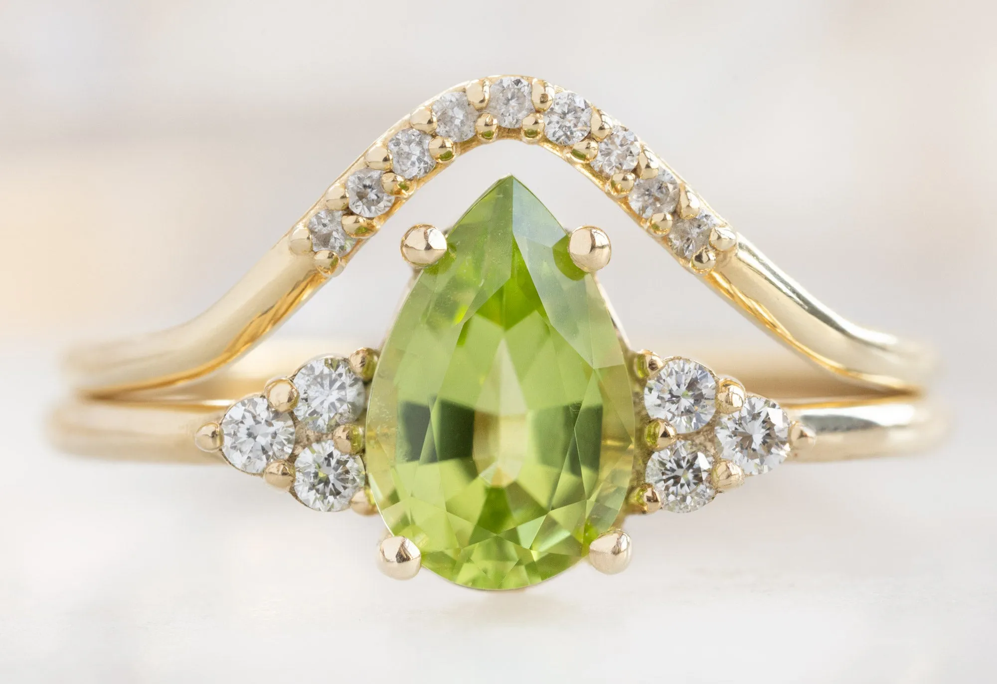 The Ivy Ring with a .89ct Pear-Cut Peridot