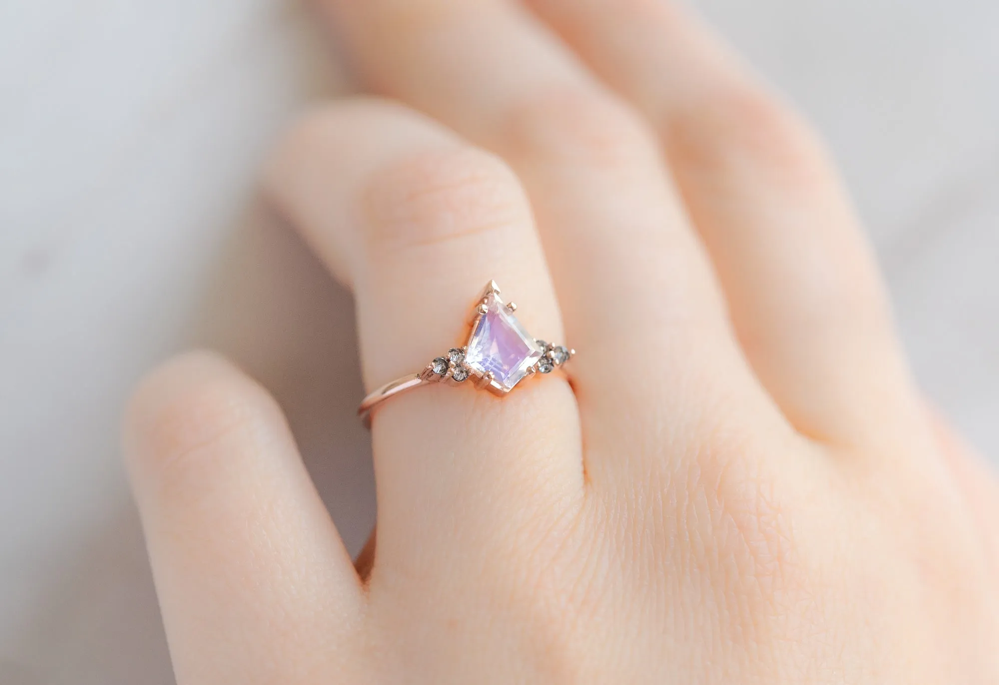 The Ivy Ring with a .96ct Kite-Shaped Moonstone