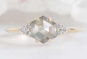 The Ivy Ring with a Green Hexagon Diamond