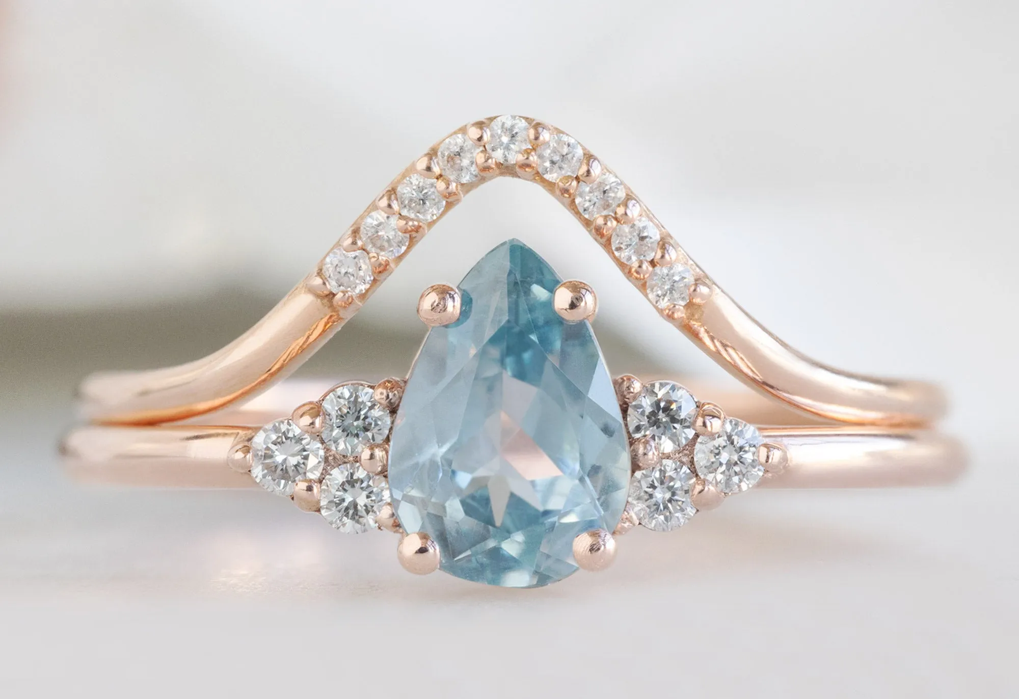 The Ivy Ring with a Pear-Cut Montana Sapphire