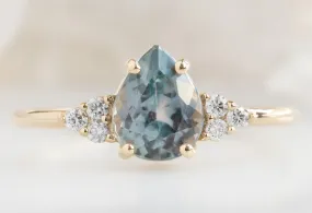 The Ivy Ring with a Pear-Cut Montana Sapphire