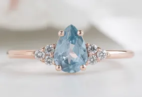 The Ivy Ring with a Pear-Cut Montana Sapphire