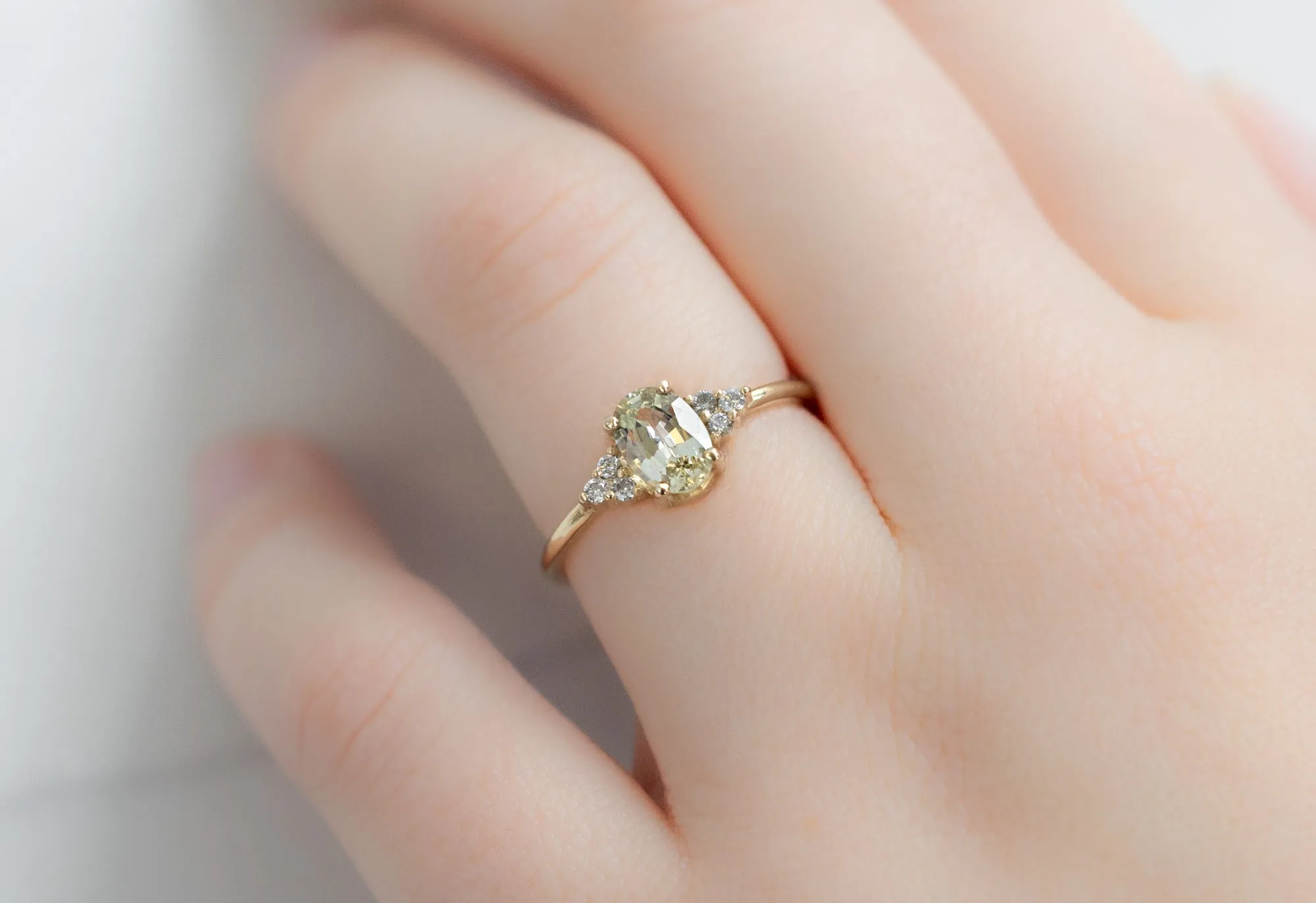 The Ivy Ring with an Oval-Cut Yellow Sapphire