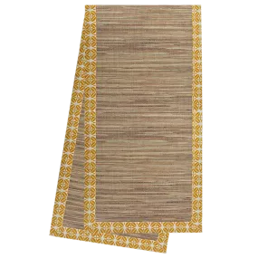 Turmeric Coffee Bean Waterlily Runner, Medium (200cm) - SALE HOMEWARES