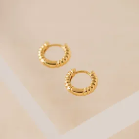 Twist Huggie Hoops Gold