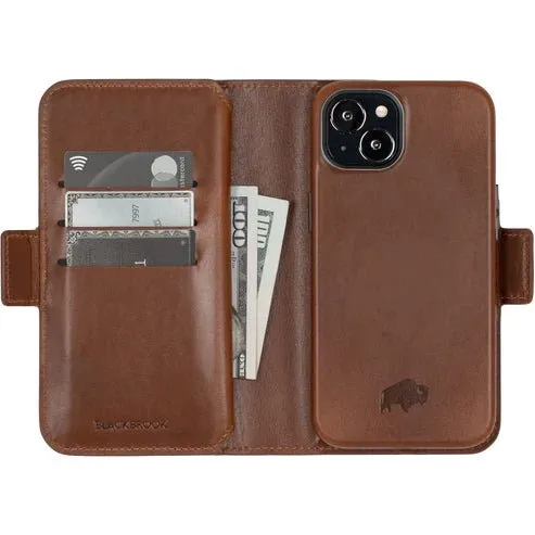 Windsor iPhone 14 Plus Bi-Fold Wallet Case, Burnished Tan