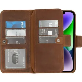 Windsor iPhone 14 Plus Bi-Fold Wallet Case, Golden Brown