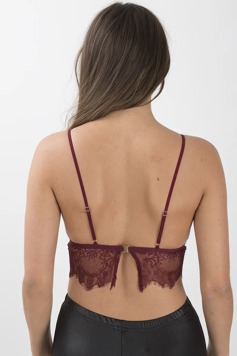 Wine Lace Bralet - Evie