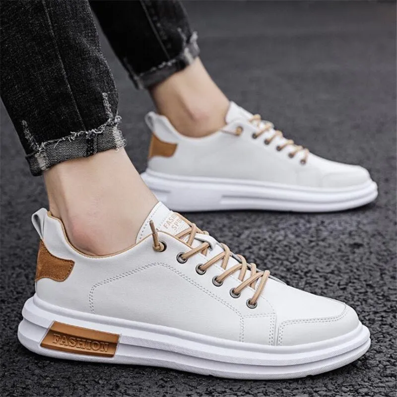 Xituodai  PU Leather Casual Sneakers for Men Non-slip White Shoes Vulcanized Trainers Male Fashion Outdoor Flats Sports Running Shoes